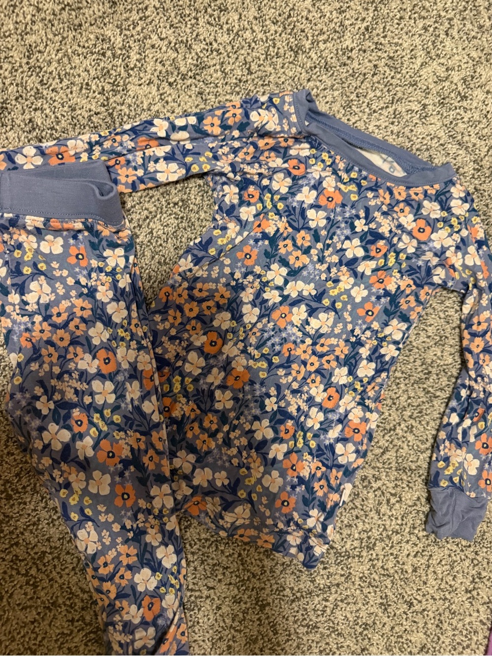 Little Sleepies Blue Floral Long-Sleeve Pajama Set